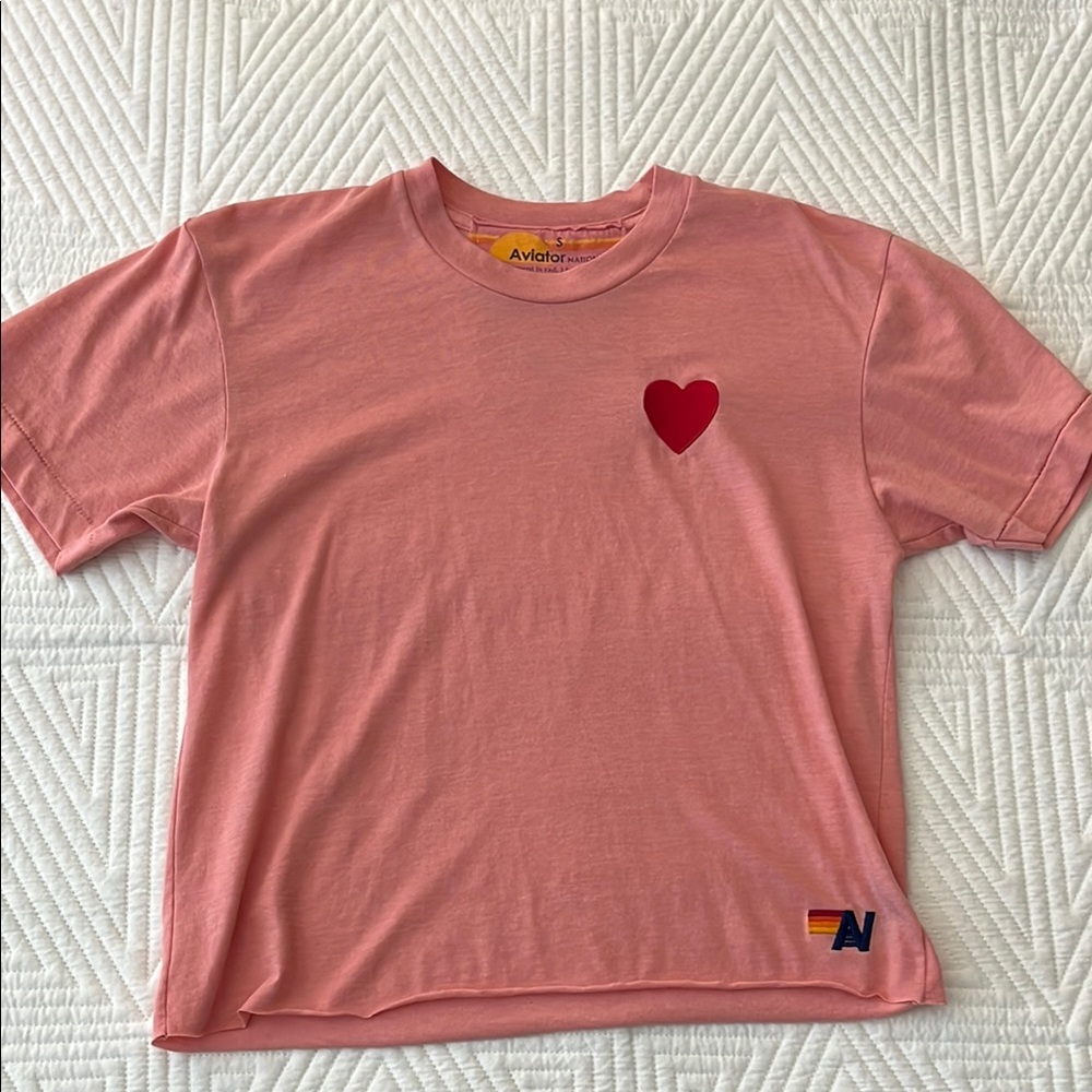 Aviator Nation Pink Tee with Heart